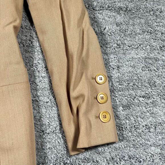 Escada Margaretha Ley Double Breasted Mustard Tan Blazer Suit Jacket - Picture 2 of 9